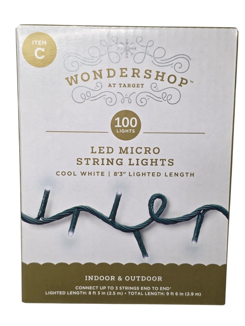 Wondershop At Target 100 Count LED Micro String Christmas Lights Cool White